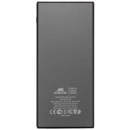 Купить Портативный аккумулятор RIVACASE VA1021 серый  9294449. Характеристики, отзывы и цены в Донецке