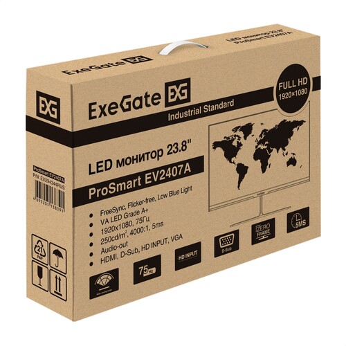 Купить 23.8" Монитор ExeGate ProSmart EV2407A черный  9244245. Характеристики, отзывы и цены в Донецке