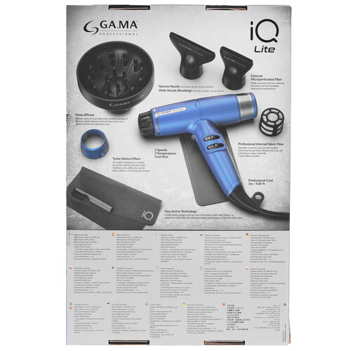 Купить Фен GA.MA IQ LITE синий/серебристый  9240469. Характеристики, отзывы и цены в Донецке