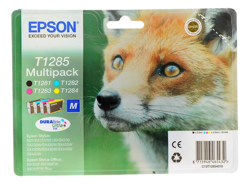 Купить Набор картриджей Epson T1285 M голубой, желтый, пурпурный, черный  0122577. Характеристики, отзывы и цены в Донецке
