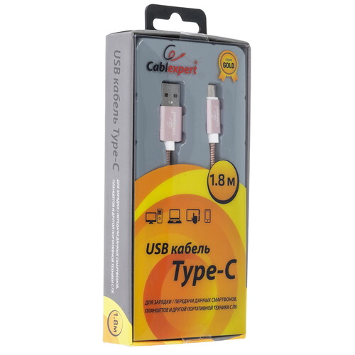 Купить Кабель круглый Cablexpert USB Type-C - USB 2.0 Type-A золотистый 1.8 м  5485411. Характеристики, отзывы и цены в Донецке