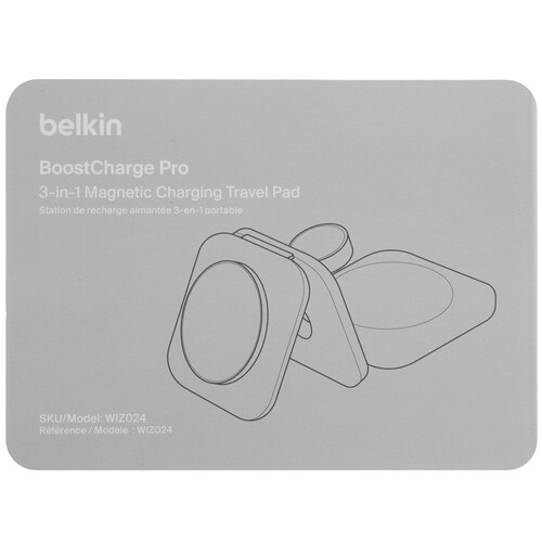 Купить Беспроводное зарядное устройство Belkin 3-in-1 Magnetic Wireless Charging Travel Pad with Qi2 черный  5637436. Характеристики, отзывы и цены в Донецке