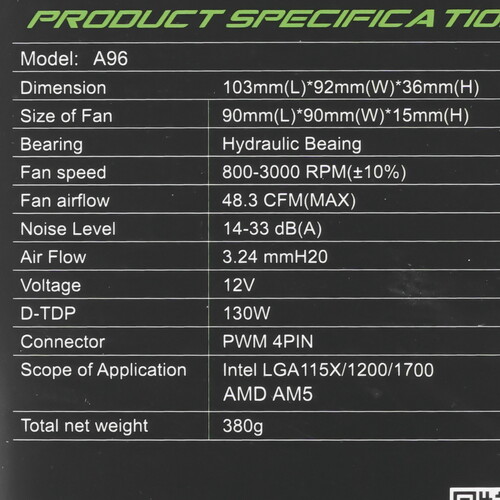 Купить Кулер для процессора GameMax A96  9087647. Характеристики, отзывы и цены в Донецке