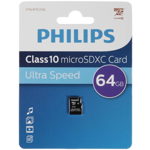 Купить Карта памяти Philips microSDXC 64 ГБ [FM64MD45B/97]  5463021. Характеристики, отзывы и цены в Донецке
