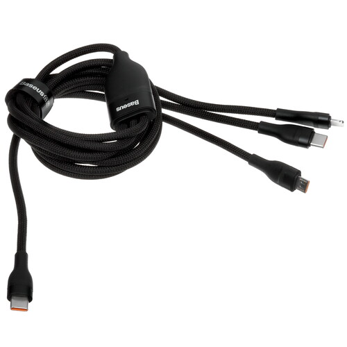 Купить Кабель круглый Baseus Lightning 8-pin, micro USB, USB Type-C - USB Type-C черный 1.5 м  9167181. Характеристики, отзывы и цены в Донецке