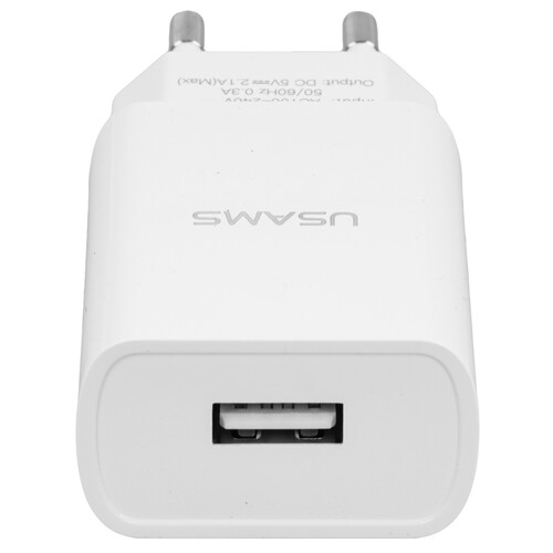 Купить Сетевое зарядное устройство USAMS T21 белый  5480359. Характеристики, отзывы и цены в Донецке