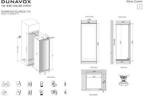 Купить Встраиваемый винный шкаф Dunavox DAVG-114.288DOP.TO черный  5342451. Характеристики, отзывы и цены в Донецке