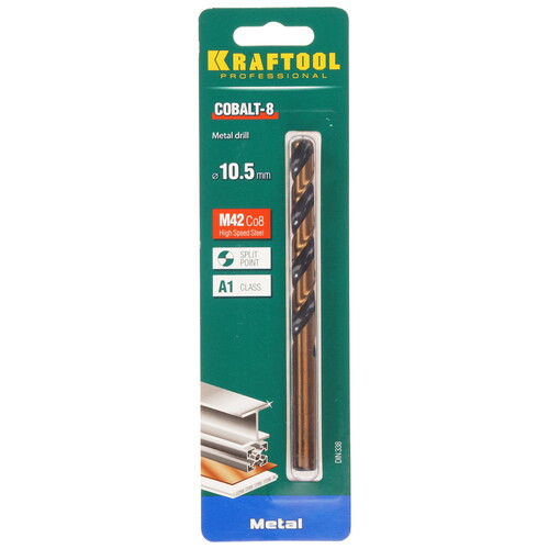 Купить Сверло спиральное KRAFTOOL 29656-10.5  9123362. Характеристики, отзывы и цены в Донецке