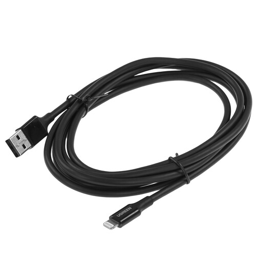 Купить Кабель круглый Ugreen Lightning 8-pin MFI - USB 2.0 Type-A черный 2 м  9983416. Характеристики, отзывы и цены в Донецке