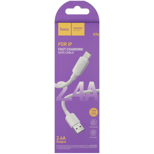 Купить Кабель круглый Hoco Lightning 8-pin - USB 2.0 Type-A белый 1 м  5475140. Характеристики, отзывы и цены в Донецке