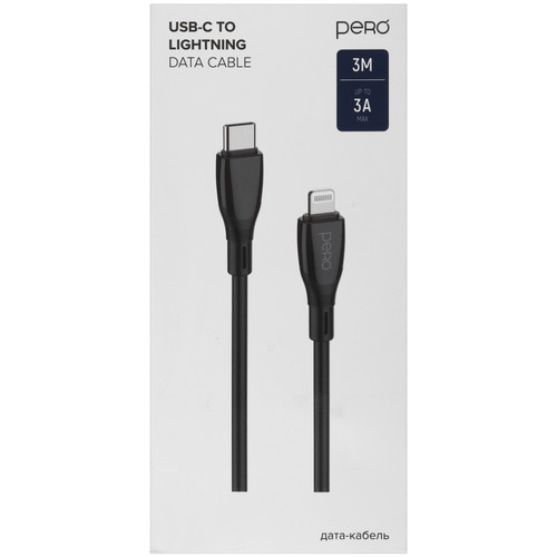 Купить Кабель PERO Lightning 8-pin - USB Type-C черный  5474208. Характеристики, отзывы и цены в Донецке