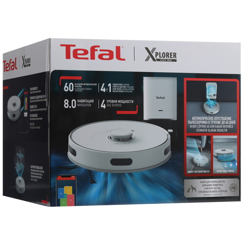 Купить Робот-пылесос Tefal X-plorer Serie 75 S+ RG8597WH белый  5466528. Характеристики, отзывы и цены в Донецке