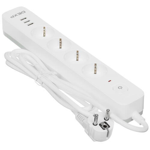 Купить Сетевой фильтр DEXP Intensity 418WU белый  5402345. Характеристики, отзывы и цены в Донецке