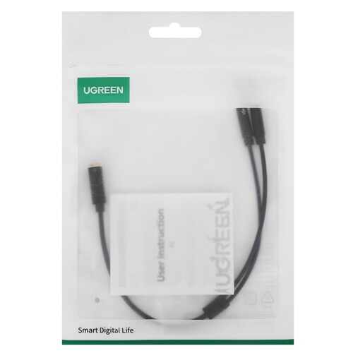 Купить Кабель соединительный   Ugreen 3.5 mm jack - 3.5 mm jack x2 черный  9154983. Характеристики, отзывы и цены в Донецке