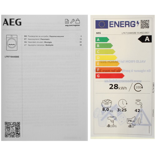 Купить Стиральная машина AEG LFR71844SBE белый  9297890. Характеристики, отзывы и цены в Донецке