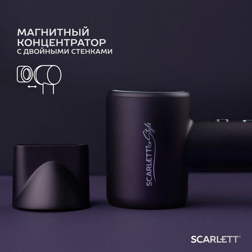 Купить Фен Scarlett SC-HD70I43 фиолетовый  9176052. Характеристики, отзывы и цены в Донецке