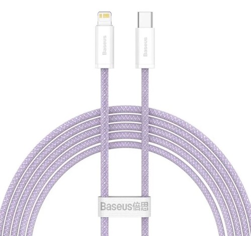 Купить Кабель круглый Baseus Lightning 8-pin - USB Type-C фиолетовый 2 м  9260666. Характеристики, отзывы и цены в Донецке