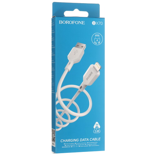 Купить Кабель круглый Borofone Lightning 8-pin - USB 2.0 Type-A белый 1 м  5475100. Характеристики, отзывы и цены в Донецке