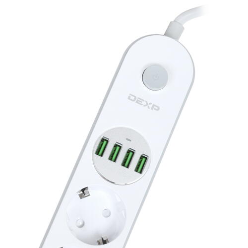Купить Сетевой фильтр DEXP Home&Office H003O белый  1351765. Характеристики, отзывы и цены в Донецке