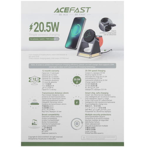 Купить Беспроводное зарядное устройство ACEFAST E17 черный  5440402. Характеристики, отзывы и цены в Донецке