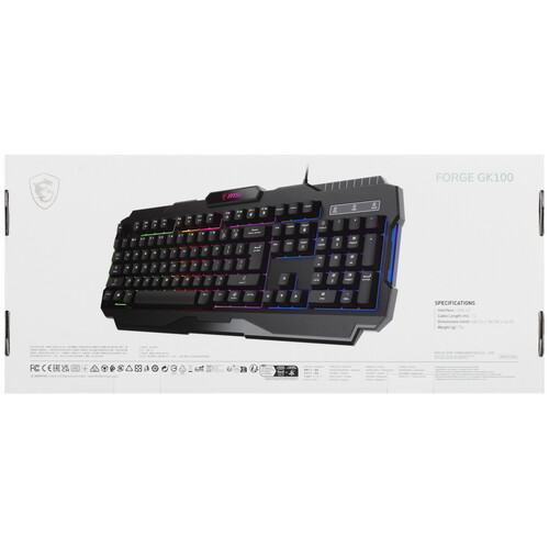 Купить Клавиатура  проводная MSI Forge GK100  5604672. Характеристики, отзывы и цены в Донецке
