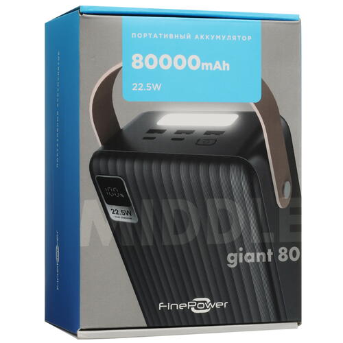 Купить Портативный аккумулятор FinePower Giant 80 черный  5425703. Характеристики, отзывы и цены в Донецке