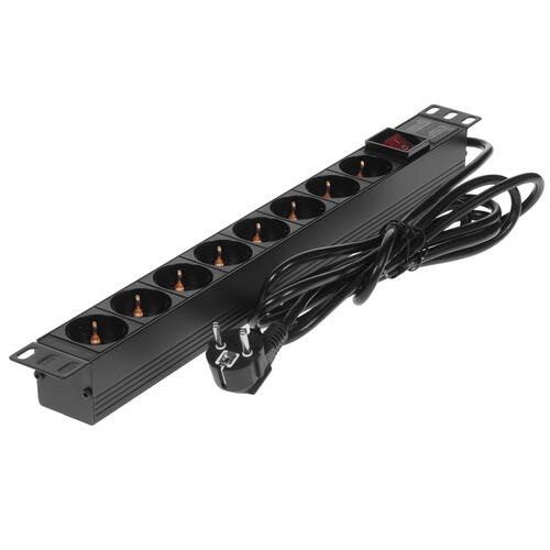 Купить Блок розеток ExeGate ServerPro PDU-19H805 Al-8S-EU3-SW  8185003. Характеристики, отзывы и цены в Донецке