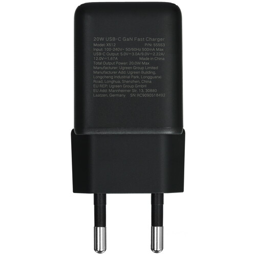 Купить Сетевое зарядное устройство Ugreen X512 черный  9252761. Характеристики, отзывы и цены в Донецке
