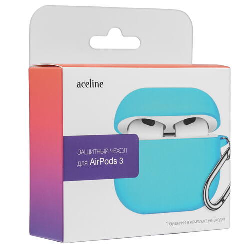 Купить Чехол Aceline для Apple AirPods 3, голубой  5427121. Характеристики, отзывы и цены в Донецке
