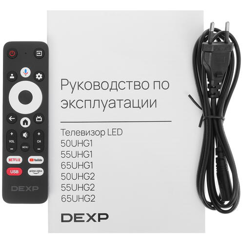Купить 65" (164 см) Телевизор DEXP 65UHG2 черный  5410384. Характеристики, отзывы и цены в Донецке
