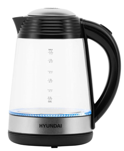 Купить Электрочайник Hyundai HYK-G3803 черный  5353079. Характеристики, отзывы и цены в Донецке