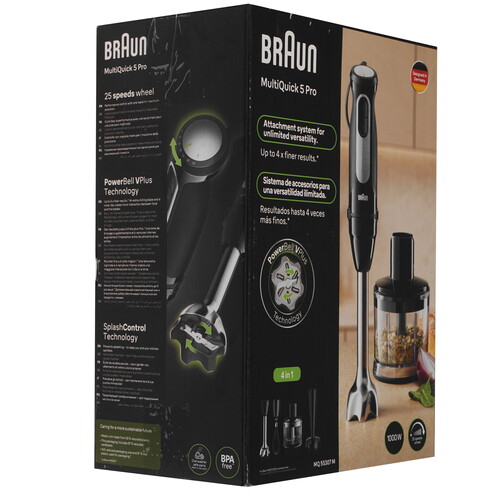 Купить Блендер погружной Braun MQ55307M черный  9157716. Характеристики, отзывы и цены в Донецке