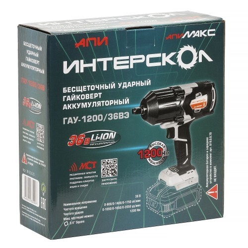 Купить Гайковерт Интерскол ГАУ-1200/36ВЭ   , Без ЗУ, Без АКБ  9150350. Характеристики, отзывы и цены в Донецке