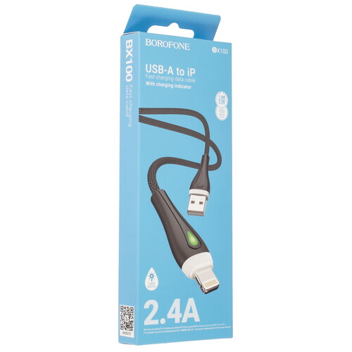 Купить Кабель круглый Borofone Lightning 8-pin - USB 2.0 Type-A черный 1 м  9238174. Характеристики, отзывы и цены в Донецке