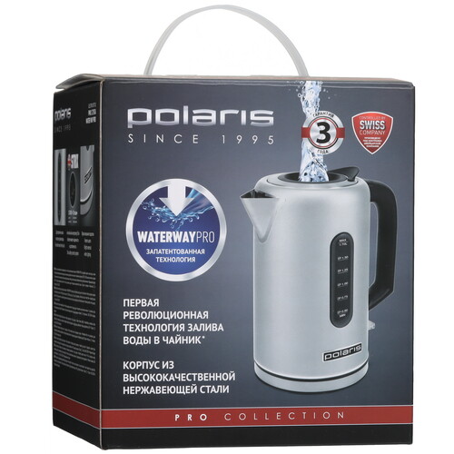 Купить Электрочайник Polaris PWK 1729CA Water Way Pro серебристый  9124743. Характеристики, отзывы и цены в Донецке