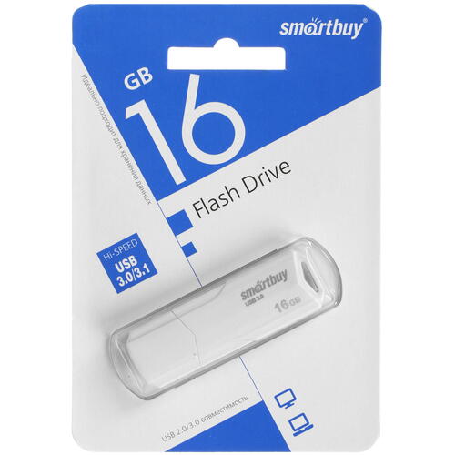 Купить Память USB Flash 16 ГБ Smartbuy Clue [SB16GBCLU-W3]  5062490. Характеристики, отзывы и цены в Донецке