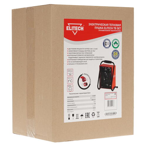 Купить Тепловая пушка электрическая Elitech ТВ 5ЕТ  8195544. Характеристики, отзывы и цены в Донецке
