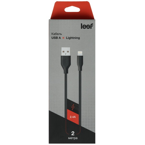 Купить Кабель круглый Leef Lightning 8-pin - USB 2.0 Type-A черный 2 м  5608607. Характеристики, отзывы и цены в Донецке