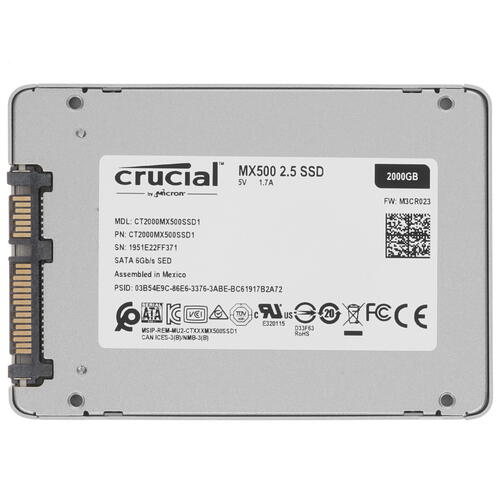 Купить 2000 ГБ 2.5" SATA накопитель Crucial MX500 [CT2000MX500SSD1]  1639299. Характеристики, отзывы и цены в Донецке