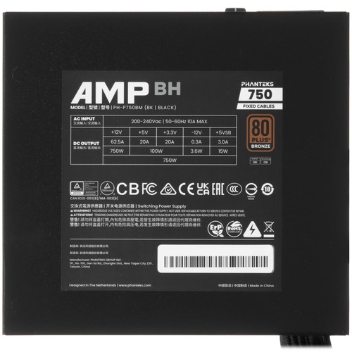 Купить Блок питания PHANTEKS AMP BH 750W [PH-P750BM_BK01] черный  9327628. Характеристики, отзывы и цены в Донецке