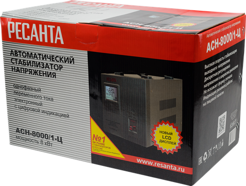 Купить Стабилизатор напряжения Ресанта АСН-8000/1-Ц  1100439. Характеристики, отзывы и цены в Донецке