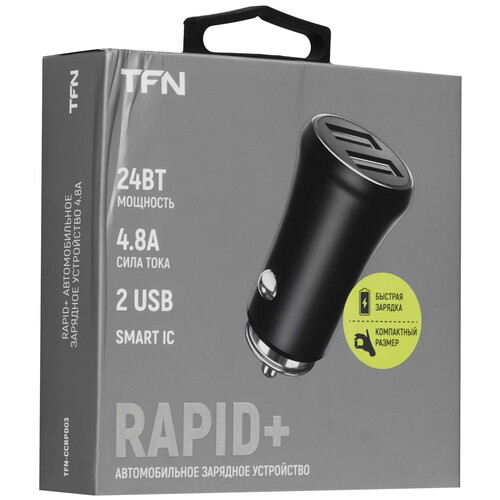 Купить Автомобильное ЗУ TFN RAPID+ черный  5474630. Характеристики, отзывы и цены в Донецке