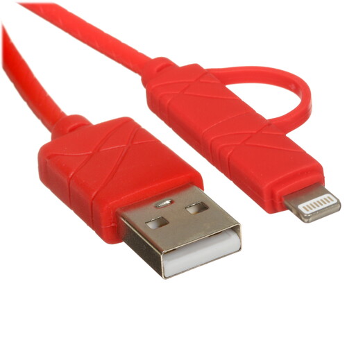 Купить Кабель круглый FORZA Lightning 8-pin, micro USB - USB 2.0 Type-A красный 1 м  5482328. Характеристики, отзывы и цены в Донецке