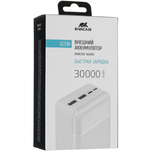 Купить Портативный аккумулятор RIVACASE VA2403 белый  9294465. Характеристики, отзывы и цены в Донецке