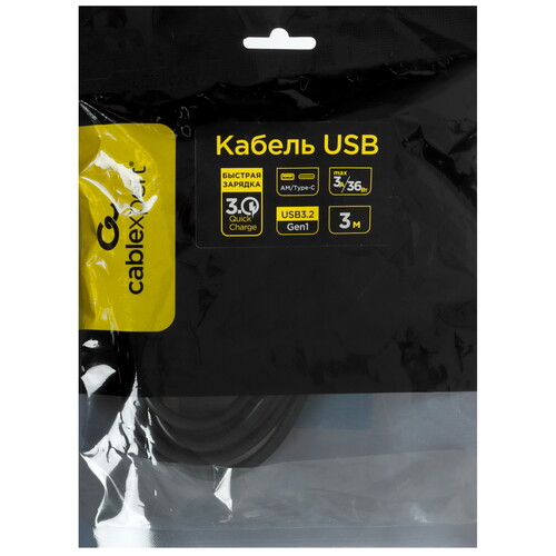 Купить Кабель круглый Cablexpert USB Type-C - USB 3.2 Gen 1 Type-A черный 3 м  9247852. Характеристики, отзывы и цены в Донецке