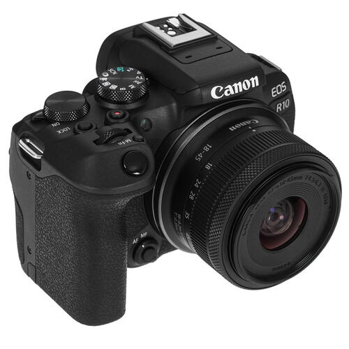 Купить Беззеркальный фотоаппарат Canon EOS R10 Kit 18-45 mm IS STM черный  5068874. Характеристики, отзывы и цены в Донецке