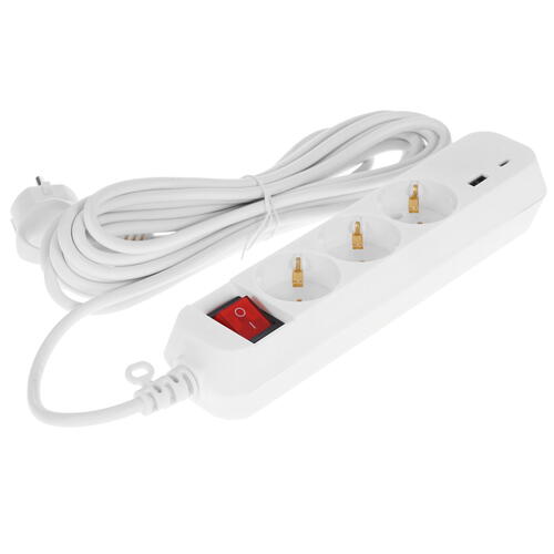 Купить Удлинитель ЭРА UB-3es-5m-USB белый  5400650. Характеристики, отзывы и цены в Донецке