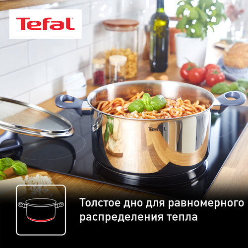 Купить Кастрюля Tefal Daily Cook G7124645 4.5 л 24 см серебристый  1230623. Характеристики, отзывы и цены в Донецке