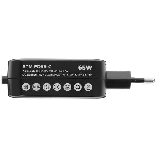 Купить Сетевое зарядное устройство STM PD65-C черный  1639050. Характеристики, отзывы и цены в Донецке