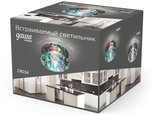 Купить Светильник потолочный Gauss CR034 прозрачный/серебристый  9126719. Характеристики, отзывы и цены в Донецке